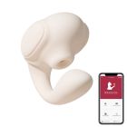 Вібратор 3-в-1 BeYourLover TILLY з вакуумом, додатком, пульсацією та управлінням стисканням, бежевий вид 2