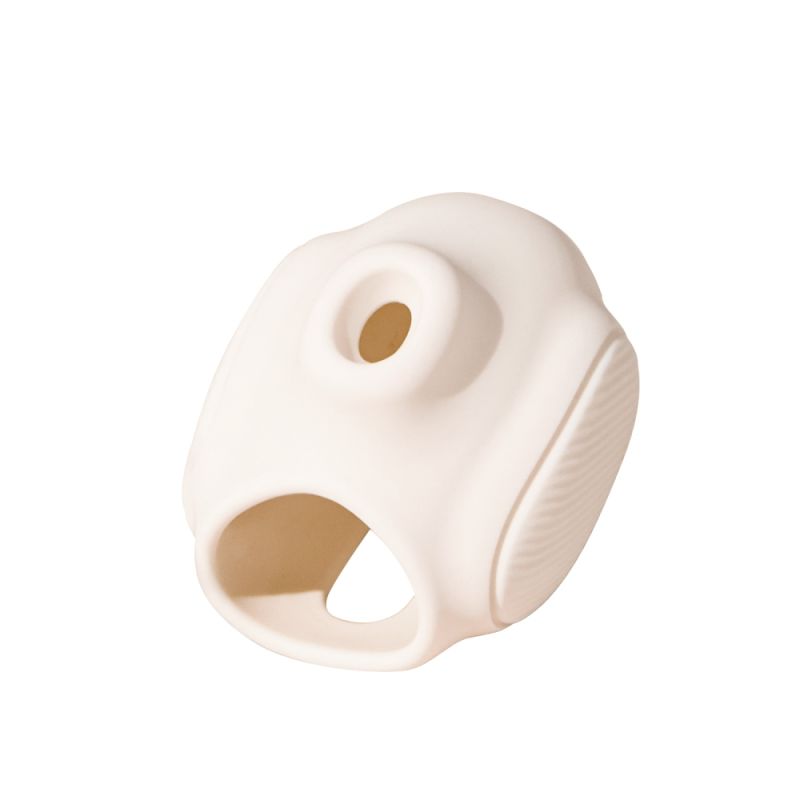 Вибратор 3в1 BeYourLover TILLY с вакуумом, с приложением, пульсацией и управлением сжатием, бежевый вид 8