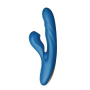 Вибратор-кролик BeYourLover OTTO с вакуумом, подогревом и фрикциями, синий, 22,2 х 3,8 см