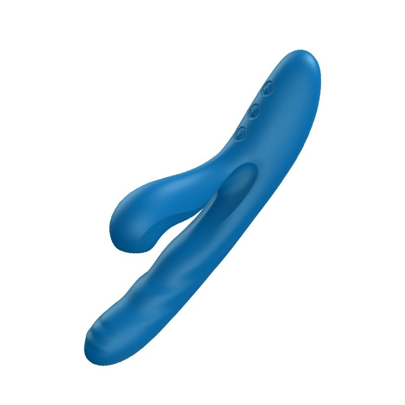 Вибратор-кролик BeYourLover OTTO с вакуумом, подогревом и фрикциями, синий, 22,2 х 3,8 см вид 3