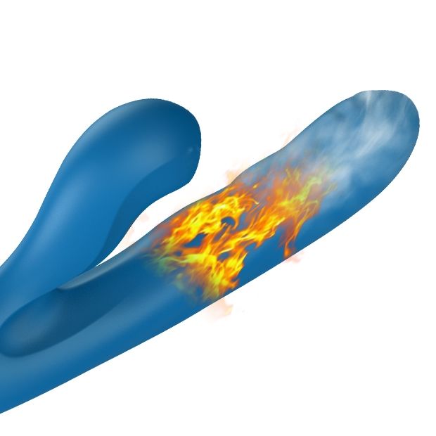 Вибратор-кролик BeYourLover OTTO с вакуумом, подогревом и фрикциями, синий, 22,2 х 3,8 см вид 5