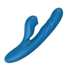 Вибратор-кролик BeYourLover OTTO с вакуумом, подогревом и фрикциями, синий, 22,2 х 3,8 см вид 9