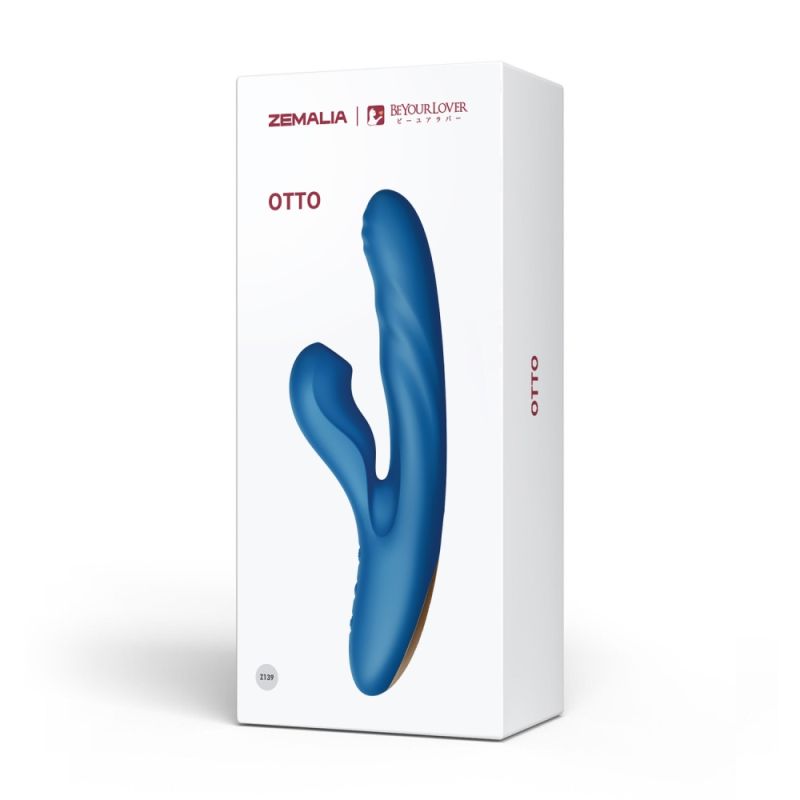 Вибратор-кролик BeYourLover OTTO с вакуумом, подогревом и фрикциями, синий, 22,2 х 3,8 см вид 13
