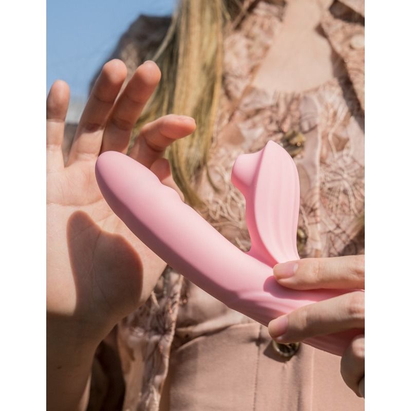 Вибратор-кролик BeYourLover Anita с вакуумом, фрикциями и подогревом, розовый, 22,2 х 8 см вид 11