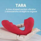 Вибратор для точки G BeYourLover Tara с вакуумной стимуляцией и нагревом, красный, 13 х 3.5 см вид 3