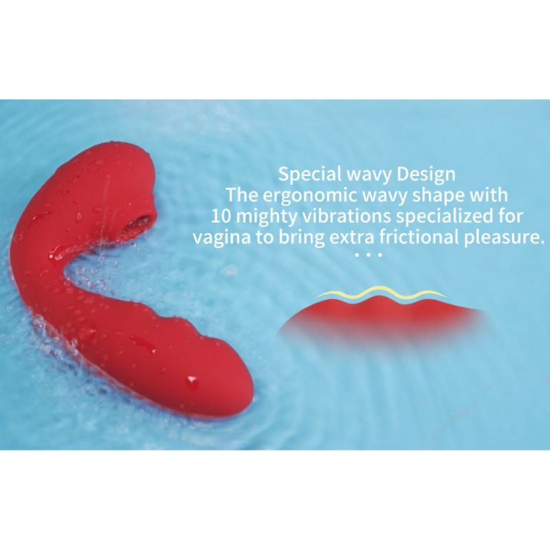 Вибратор для точки G BeYourLover Tara с вакуумной стимуляцией и нагревом, красный, 13 х 3.5 см вид 7