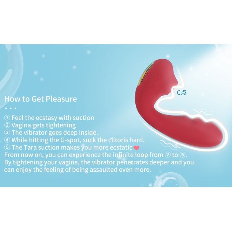 Вибратор для точки G BeYourLover Tara с вакуумной стимуляцией и нагревом, красный, 13 х 3.5 см вид 9