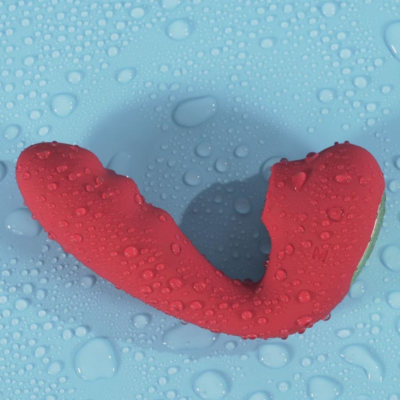 Вибратор для точки G BeYourLover Tara с вакуумной стимуляцией и нагревом, красный, 13 х 3.5 см вид 12