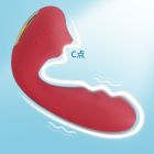 Вібратор для точки G BeYourLover Tara з вакуумною стимуляцією та підігрівом, червоний, 13 × 3,5 см вид 14