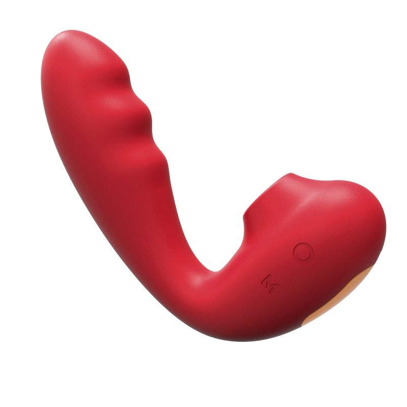 Вибратор для точки G BeYourLover Tara с вакуумной стимуляцией и нагревом, красный, 13 х 3.5 см вид 17