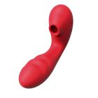 Вибратор для точки G BeYourLover Tara с вакуумной стимуляцией и нагревом, красный, 13 х 3.5 см вид 19