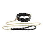 Ошейник с поводком Guilty Pleasure Lunar из веганской кожи, плетеный, черный вид 4