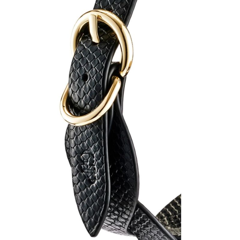 Ошейник с поводком Guilty Pleasure Lunar из веганской кожи, плетеный, черный вид 6