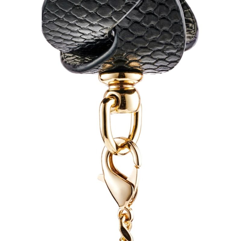 Ошейник с поводком Guilty Pleasure Lunar из веганской кожи, плетеный, черный вид 7