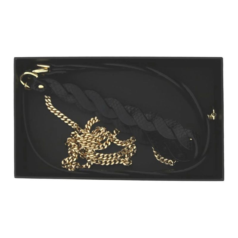 Ошейник с поводком Guilty Pleasure Lunar из веганской кожи, плетеный, черный вид 11