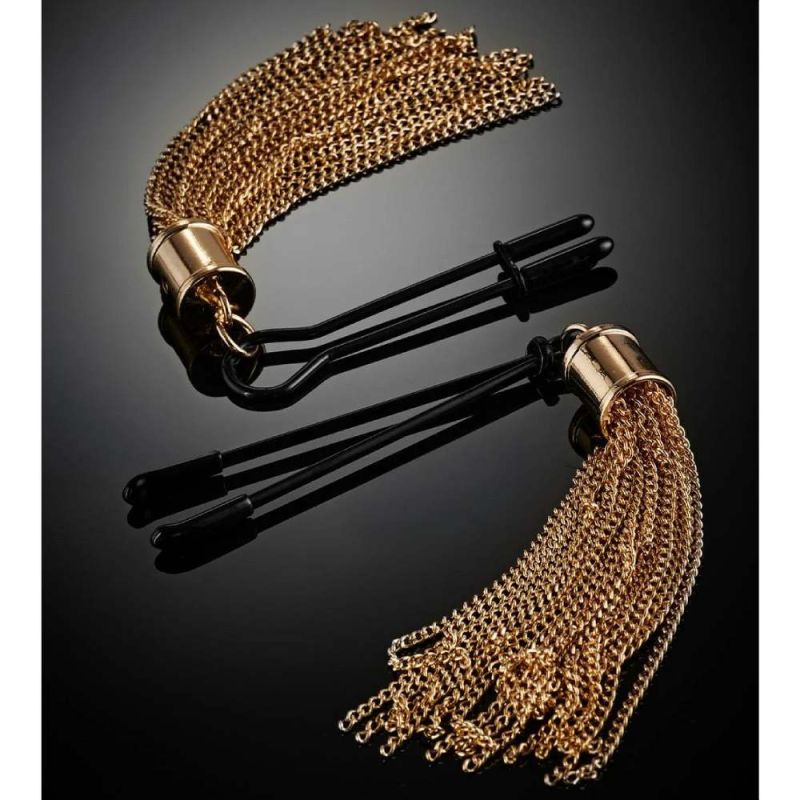 Зажимы для сосков Guilty Pleasure Sensual Sway с золотыми кисточками, 16 см вид 8