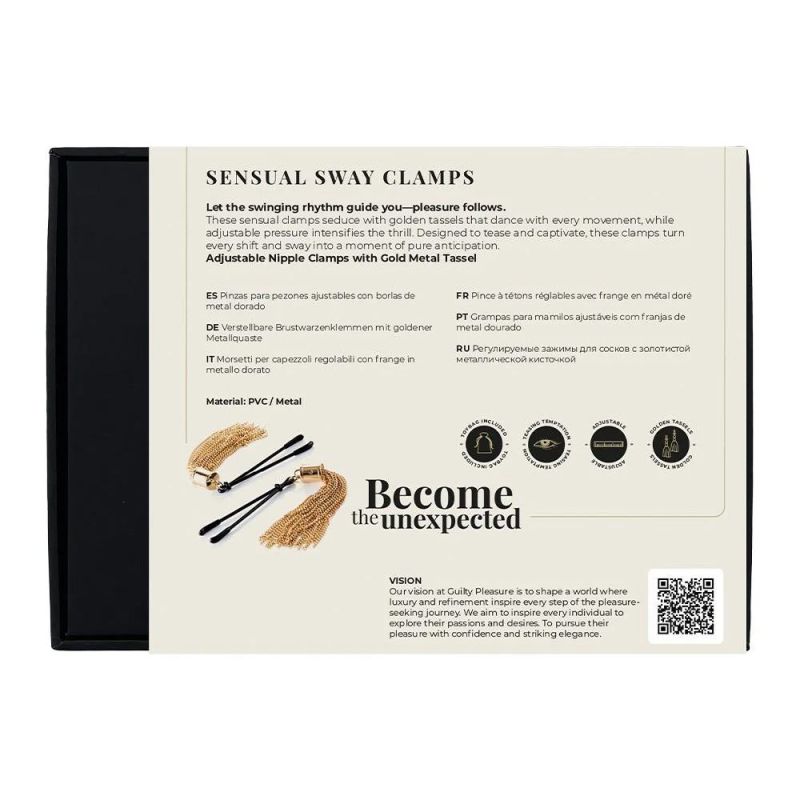 Зажимы для сосков Guilty Pleasure Sensual Sway с золотыми кисточками, 16 см вид 11