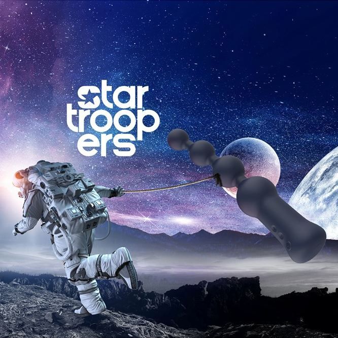 Анальный вибратор Dream Toys Startroopers ёлка на 4 шарика, черный вид 9