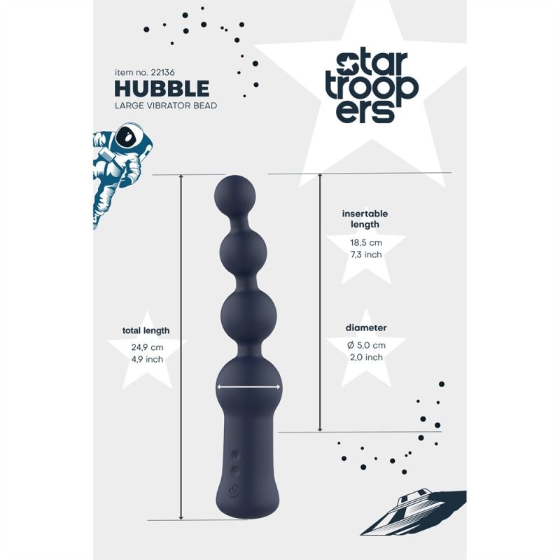 Анальный вибратор Dream Toys Startroopers ёлка на 4 шарика, черный вид 12