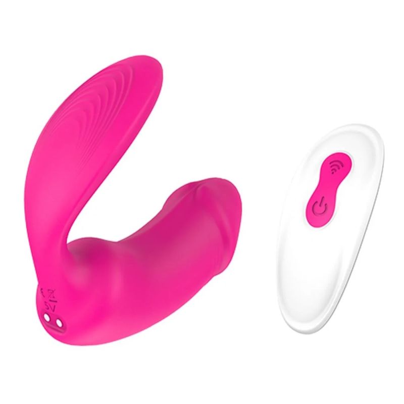 Вагинально-клиторальный вибратор Dream Toys Essentials с пультом, розовый, 9 × 3 см вид 9