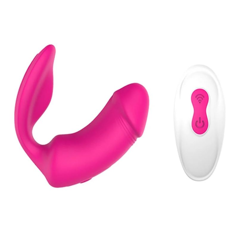 Вагінально-кліторальний вібратор Dream Toys Essentials з пультом, рожевий, 9 × 3 см вид 10