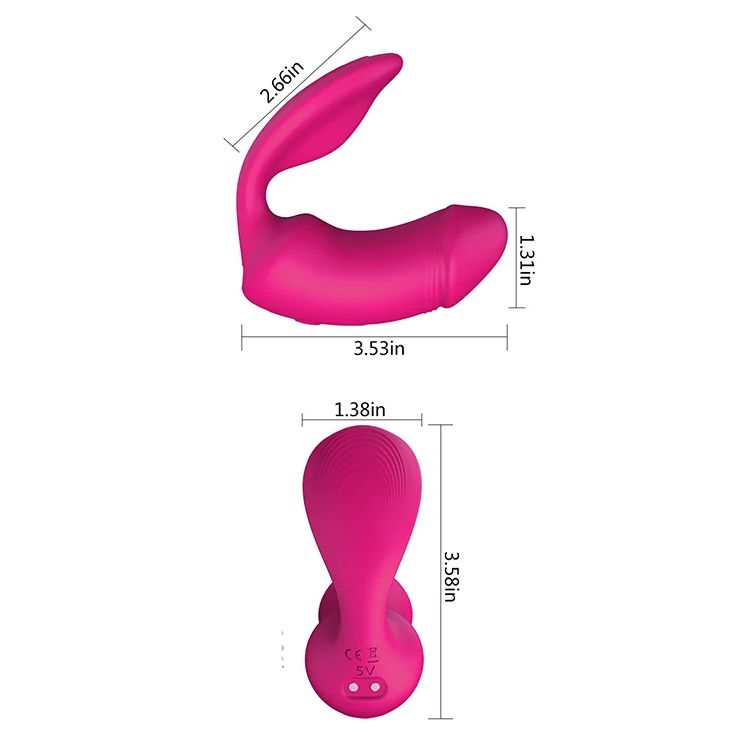 Вагінально-кліторальний вібратор Dream Toys Essentials з пультом, рожевий, 9 × 3 см вид 23