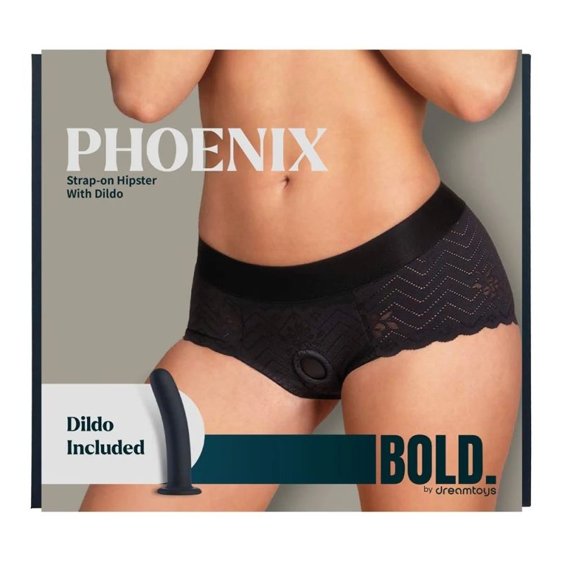 Страпон на кружевных трусиках Dream Toys Bold Phoenix, S, черный, 15,5 × 3 см вид 3