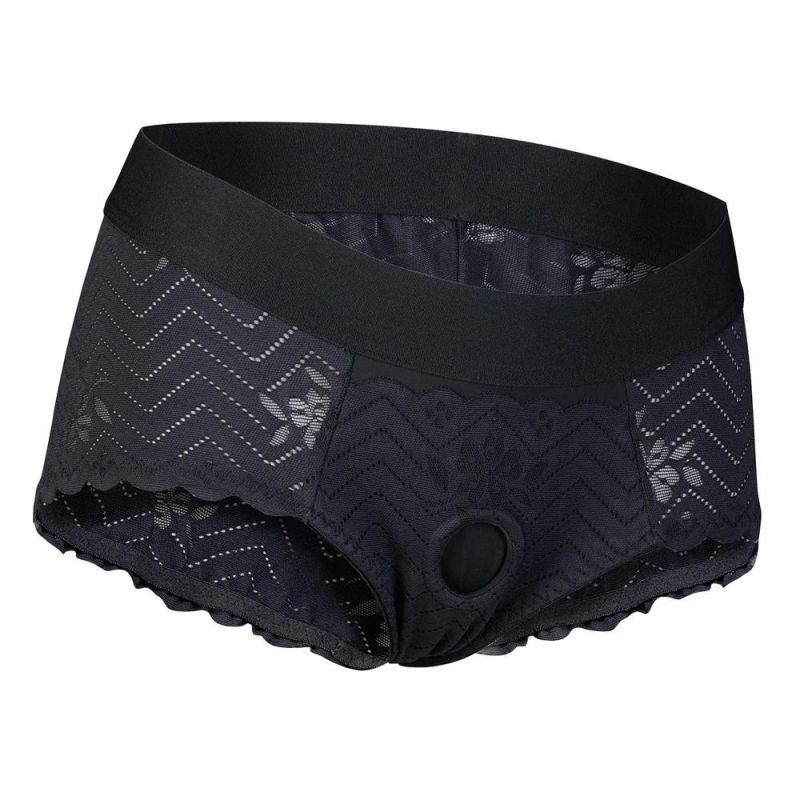 Страпон на кружевных трусиках Dream Toys Bold Phoenix, S, черный, 15,5 × 3 см вид 4