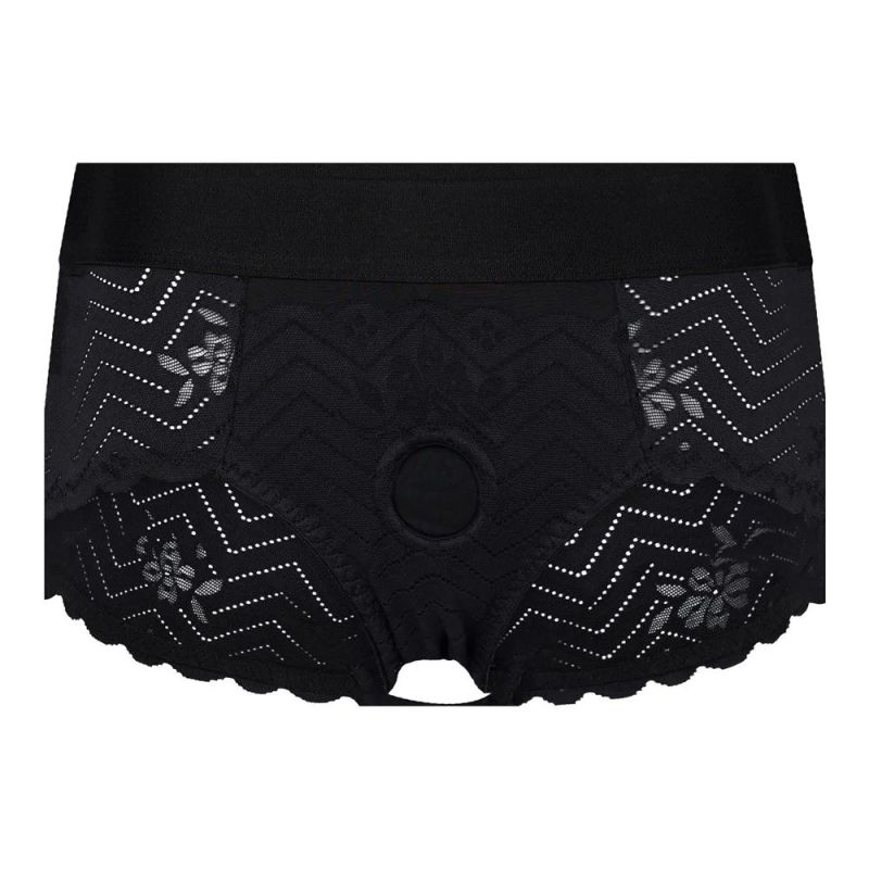 Страпон на кружевных трусиках Dream Toys Bold Phoenix, S, черный, 15,5 × 3 см вид 8