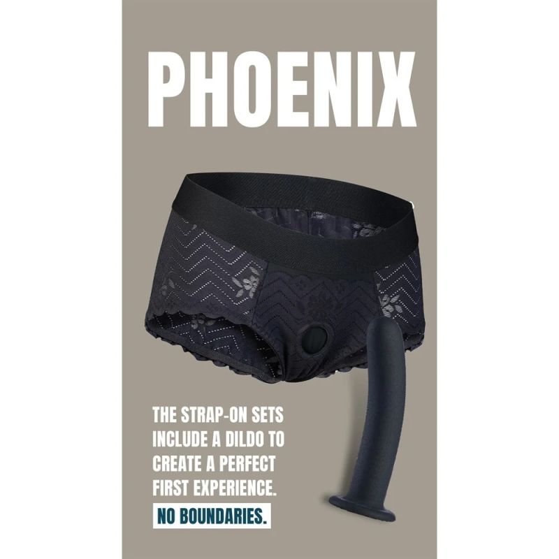 Страпон на мереживних трусиках Dream Toys Bold Phoenix, S, чорний, 15,5 × 3 см вид 11
