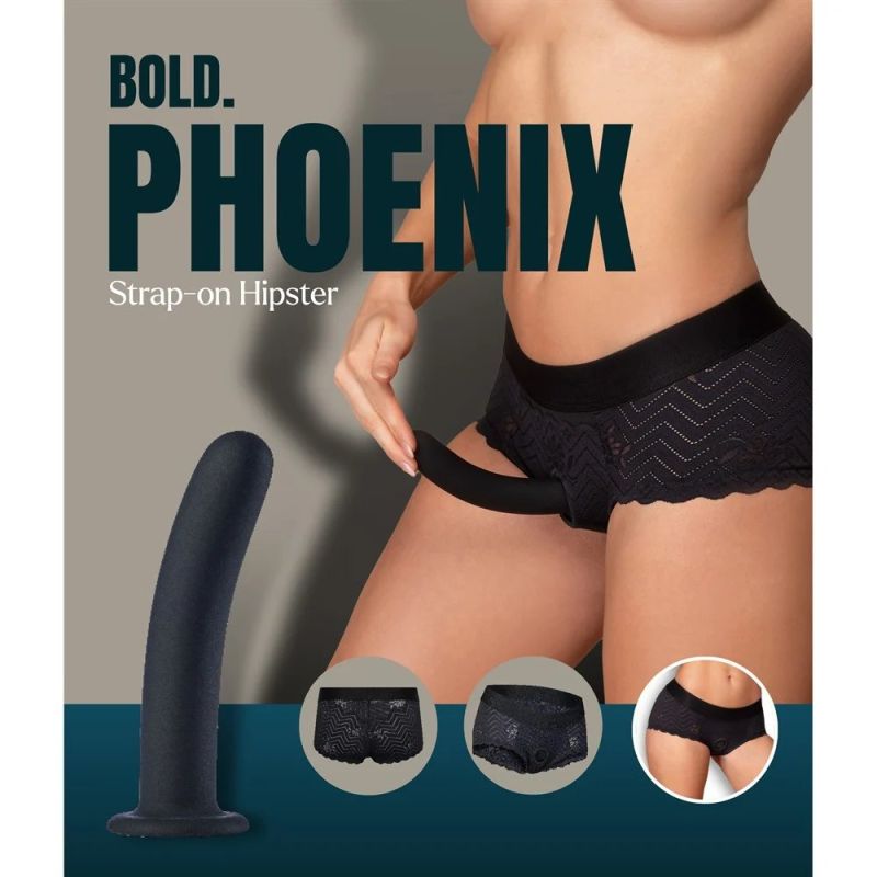 Страпон на мереживних трусиках Dream Toys Bold Phoenix, S, чорний, 15,5 × 3 см вид 14