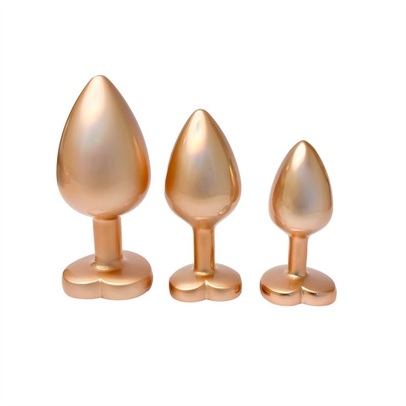 Набір із трьох анальних пробок Dream Toys Gleaming Love, розміри S, M, L, перламутрово-золоті вид 2