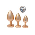 Набір із трьох анальних пробок Dream Toys Gleaming Love, розміри S, M, L, перламутрово-золоті вид 4