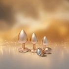 Набор из трёх анальных пробок Dream Toys Gleaming Love, размеры S, M, L, перламутрово-золотые вид 6
