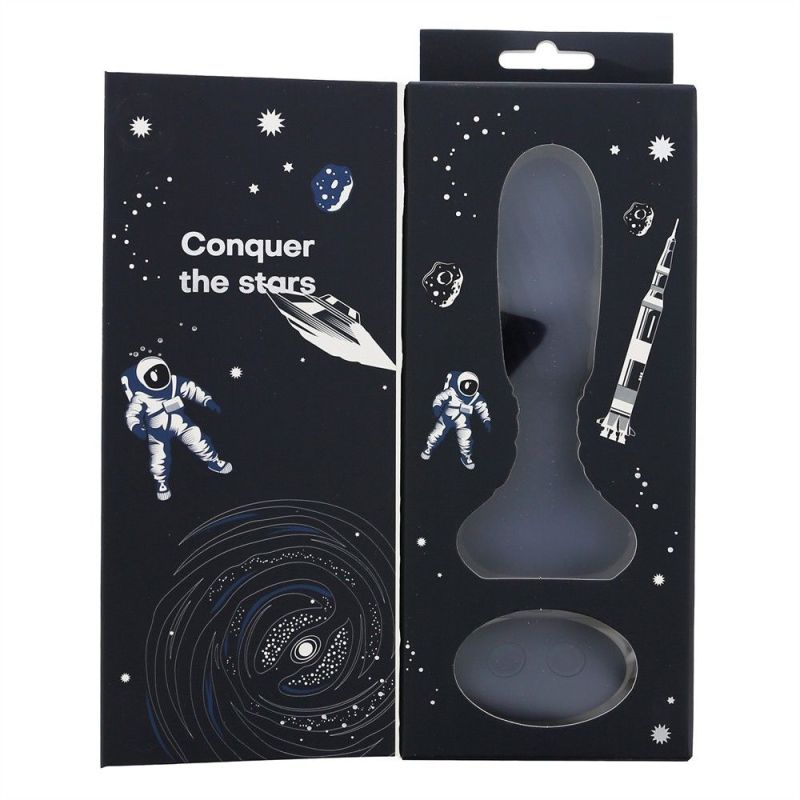 Анальний вібратор з пультом Dream Toys Startroopers Titan з обертовими кульками, синій вид 9