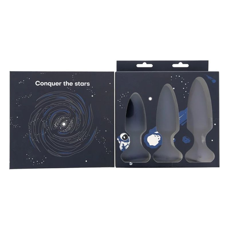 Набор анальных вибраторов, S, M, L, Dream Toys Startroopers Mars синий, 3 шт вид 4