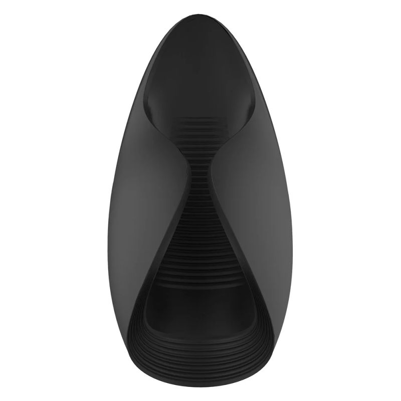 Мастурбатор з вібрацією Dream Toys Essentials, відкритий, нереалістичний, чорний, 13 см вид 7