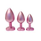 Набір із трьох анальних пробок Dream Toys Gleaming Love, розміри S, M, L, перламутрово-рожевий вид 2