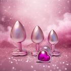 Набор из трёх анальных пробок Dream Toys Gleaming Love, размеры S, M, L, перламутрово-розовый вид 5