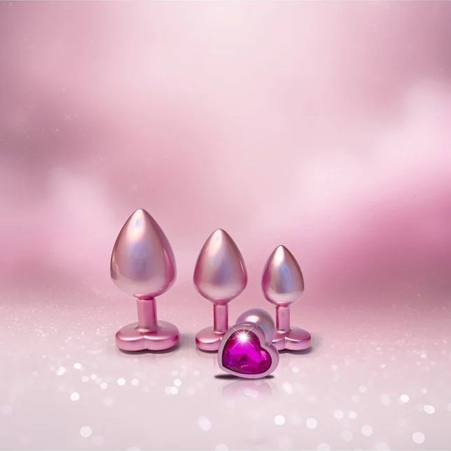 Набір із трьох анальних пробок Dream Toys Gleaming Love, розміри S, M, L, перламутрово-рожевий вид 6