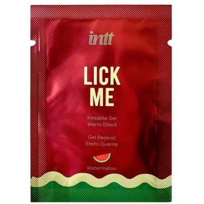 Сашет Съедобный лубрикант с эффектом тепла INTT Lick Me Watermelon со вкусом кавуна, 2 мл