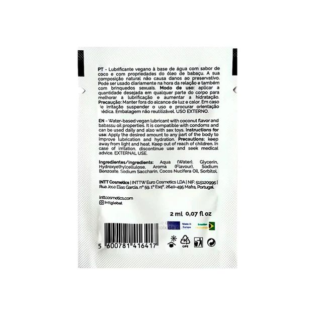 Саше лубрікант Intt Coconut (Vegan) на водній основі, з ароматом кокоса, 2 мл вид 3