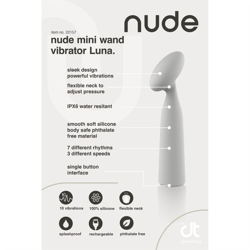 Точечный вибратор в форме мини-микрофона NUDE LUNA, серый, 16,2 см вид 12