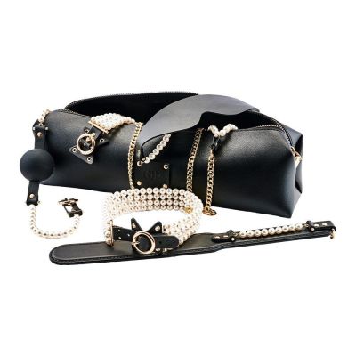 Набор БДСМ Guilty Pleasure Pearl с жемчугом и золотой фурнитурой, 7 предметов