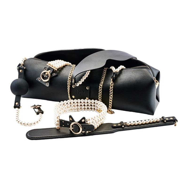 Набір БДСМ Guilty Pleasure Pearl з перлами та золотою фурнітурою, 7 предметів вид 2