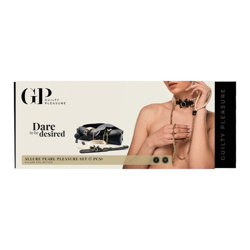 Набір БДСМ Guilty Pleasure Pearl з перлами та золотою фурнітурою, 7 предметів вид 3