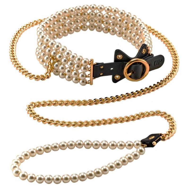 Набір БДСМ Guilty Pleasure Pearl з перлами та золотою фурнітурою, 7 предметів вид 7
