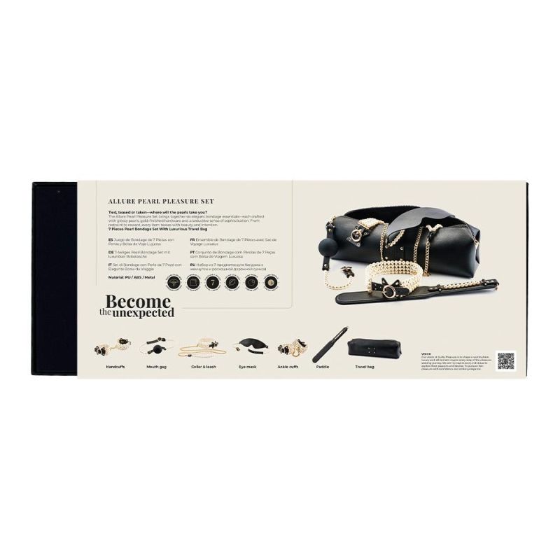 Набір БДСМ Guilty Pleasure Pearl з перлами та золотою фурнітурою, 7 предметів вид 12