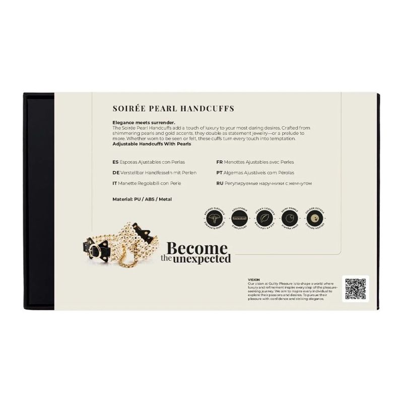 Наручники Guilty Pleasure Allure с жемчугом, черно-золотые вид 11