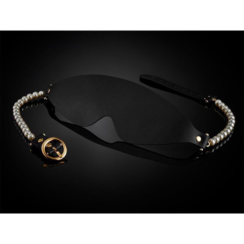 Маска BDSM Boudoir Pearl Blindfold Guilty Pleasure, черно-золотая вид 7